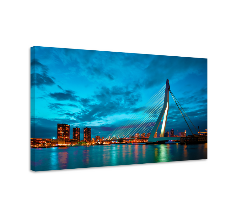 Canvas schilderij landen en steden rotterdam skyline - TenStickers