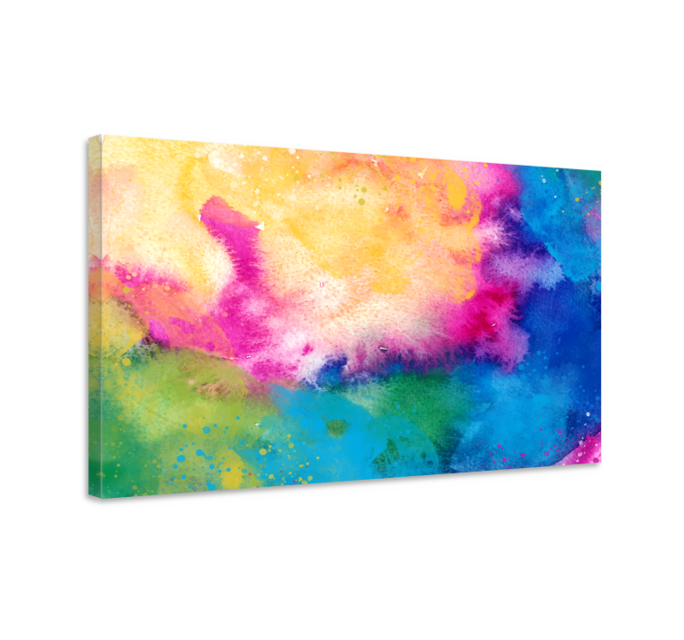 Canvas schilderij abstract levendige aquarel zwemen - TenStickers