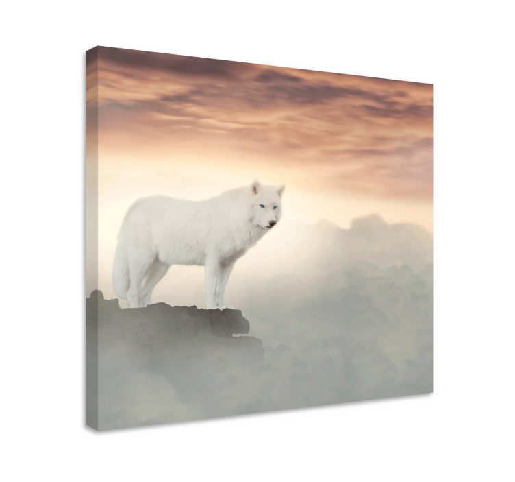 Canvas schilderij hond majestueuze arctische wolf - TenStickers