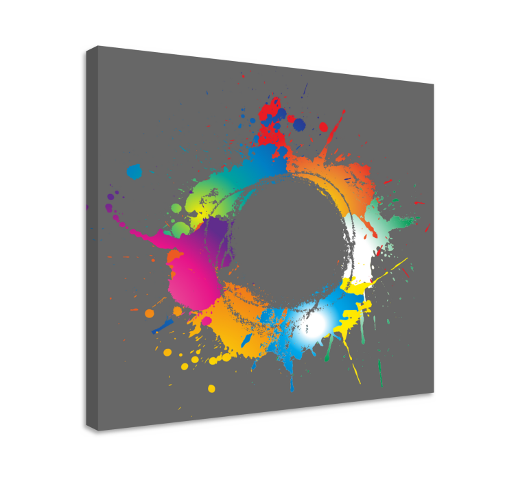 Canvas schilderij abstract kleurrijke spetter cirkel - TenStickers