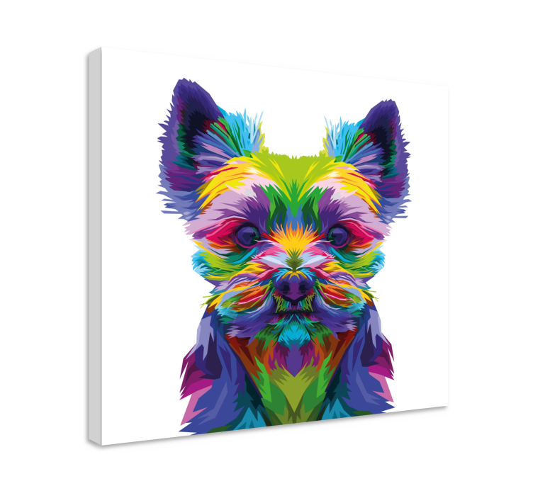 Canvas schilderij hond levendige hondenillustratie - TenStickers