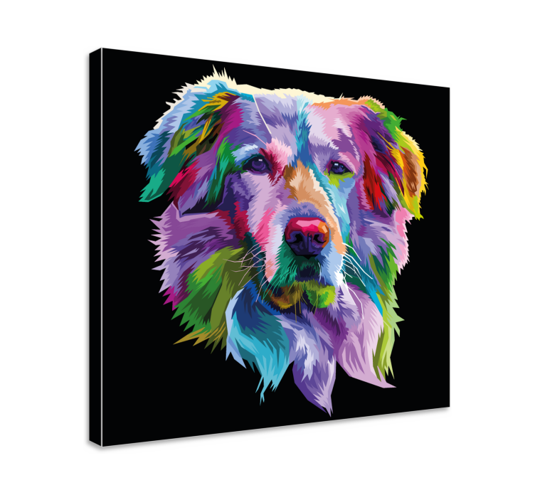 Levendig hondenportret Canvas schilderij hond - TenStickers