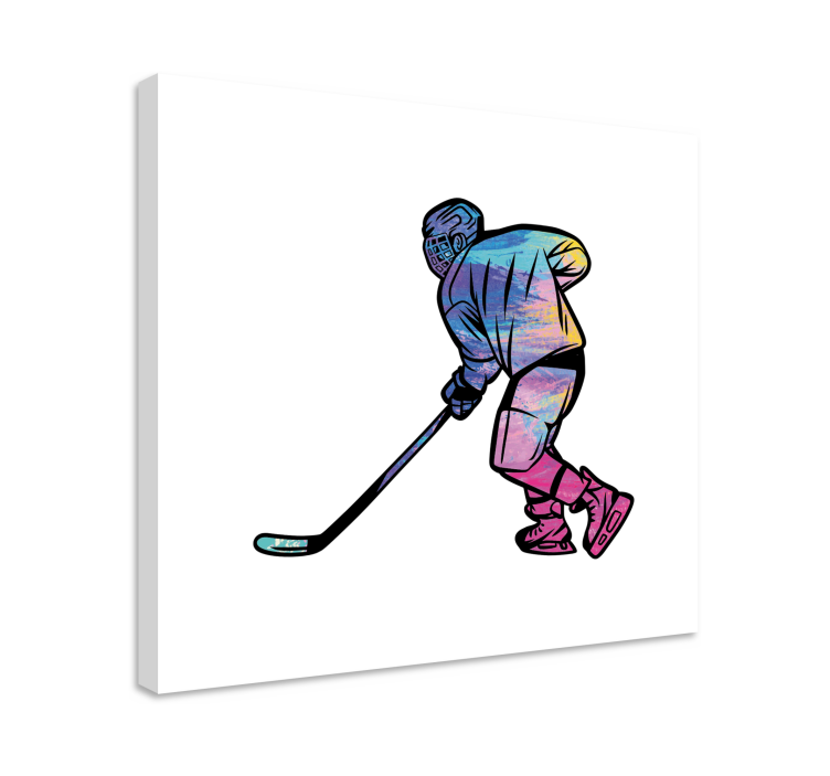 Canvas schilderij sport hockeyspeler in actie - TenStickers