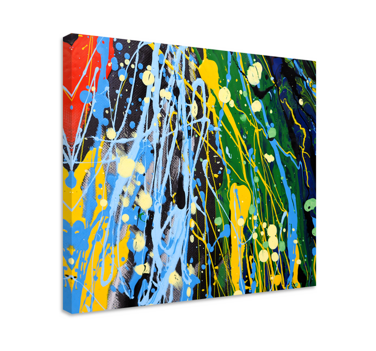 Canvas schilderij abstract levendige kleursplashen - TenStickers