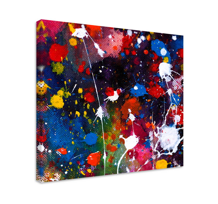 Canvas schilderij abstract kleurrijke spetterpatronen - TenStickers