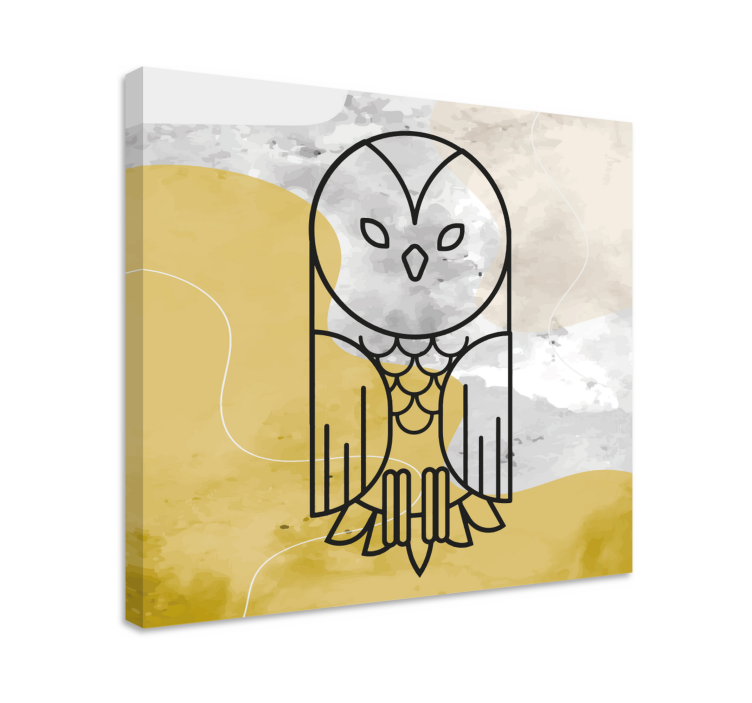 Canvas schilderij dieren minimalistische uil silhouet - TenStickers