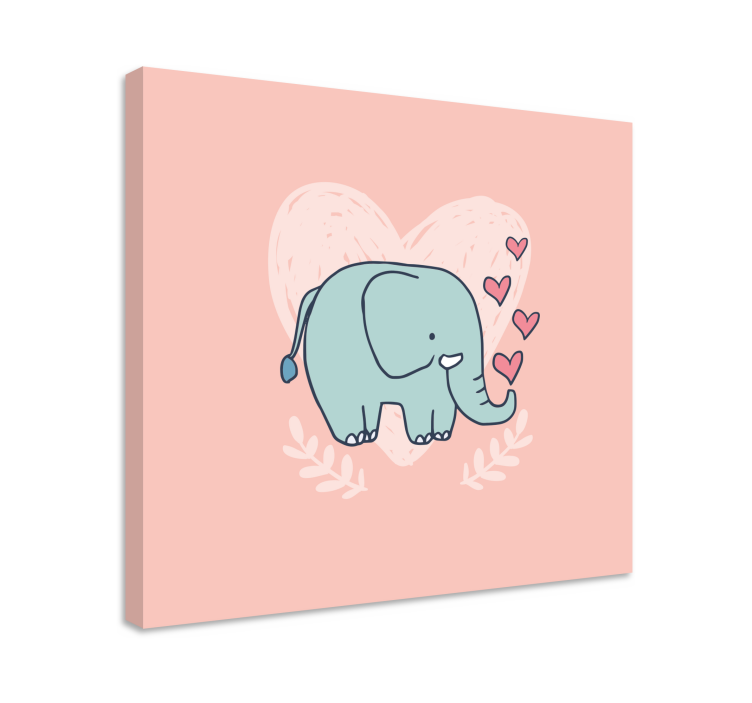 Canvas schilderij olifant schattige olifanten liefde - TenStickers