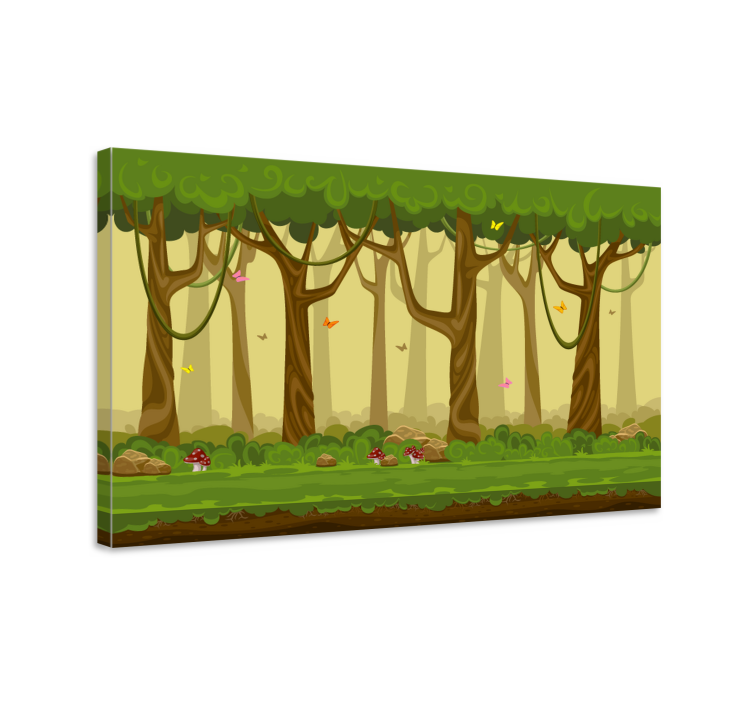 Canvas bomen weelderig boslandschap - TenStickers