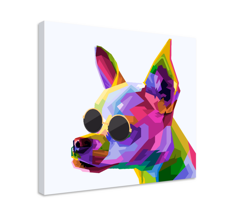 Canvas schilderij hond vivid hondenkunst - TenStickers