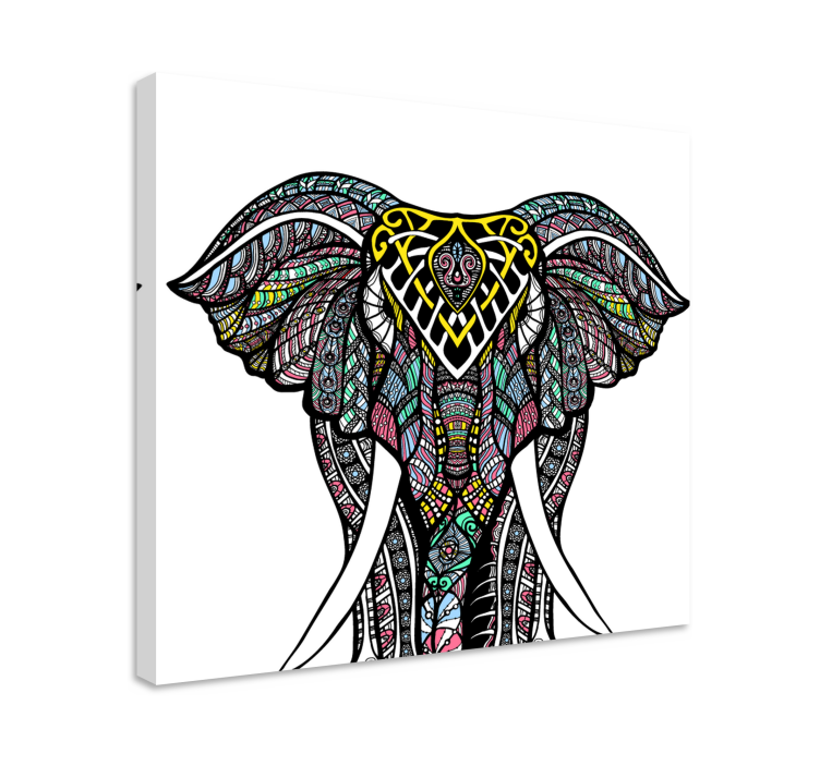 Canvas schilderij veelkleurige etnische olifant - TenStickers