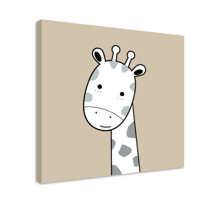 Canvas schilderij andere dieren Scandinavische beige giraf - TenStickers