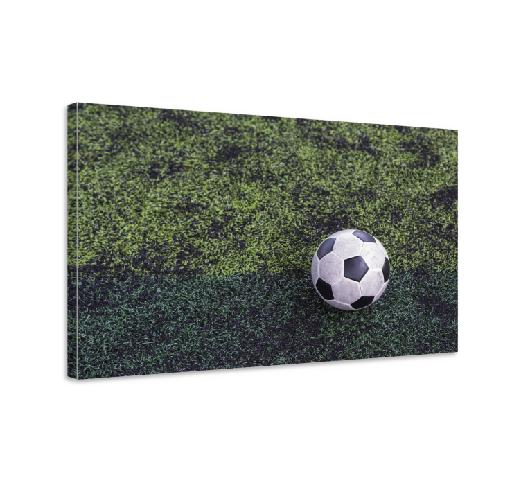 Canvas schilderij sport voetbal op gras - TenStickers