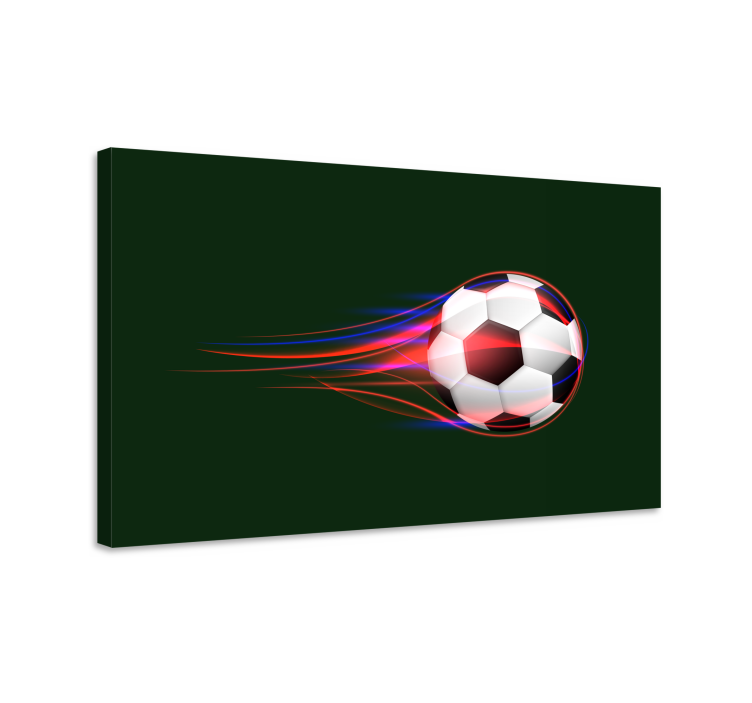 Dynamische voetbal Canvas schilderij sport - TenStickers