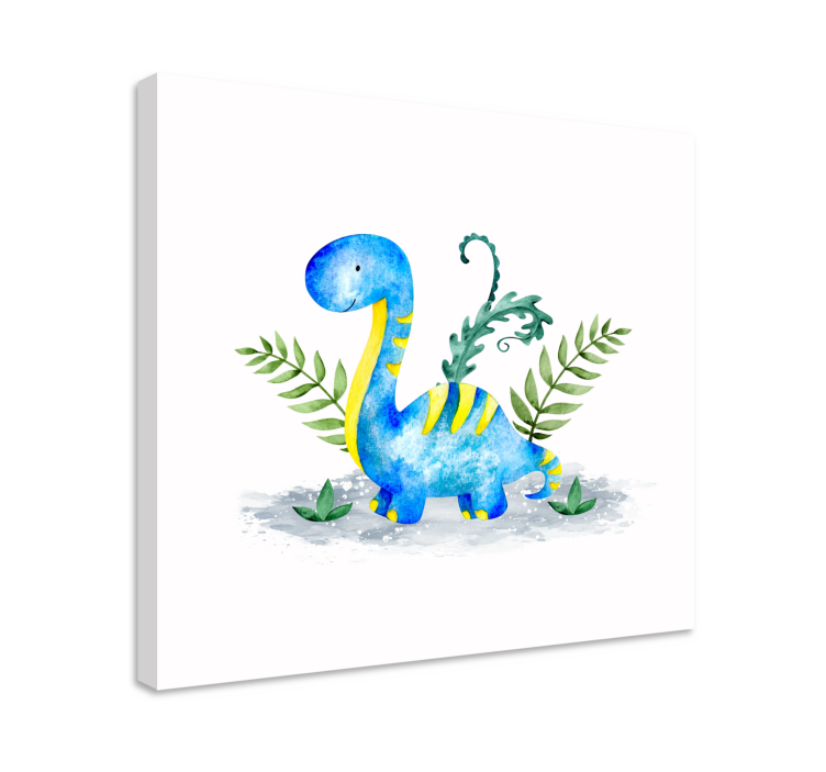 Canvas schilderij dinosaurus schattig dinosaurusfiguur - TenStickers