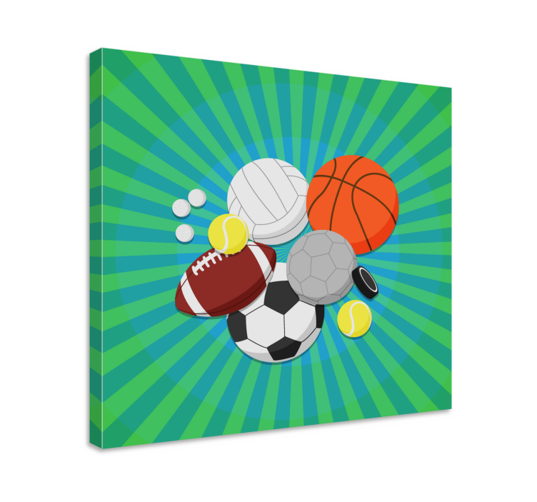 Diverse sportballen Canvas schilderij sport - TenStickers