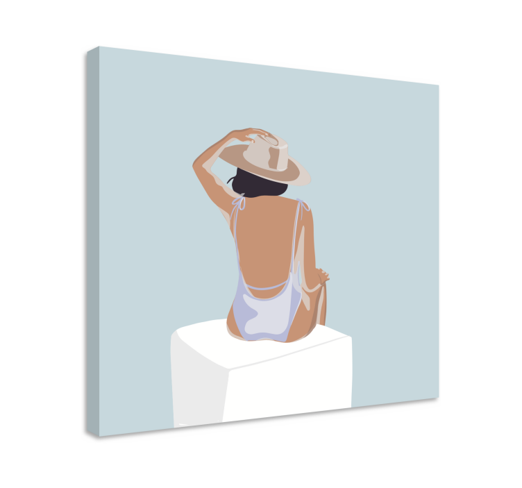 Canvas schilderij slaapkamer Mode meisje minimalistische stijl - TenStickers