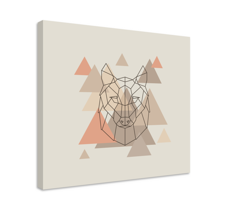 Canvas schilderij mensen geometrisch wolfshoofd - TenStickers