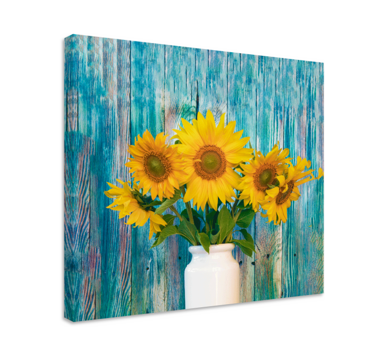 Canvas schilderij bloemen en planten zonnebloemen boeket - TenStickers