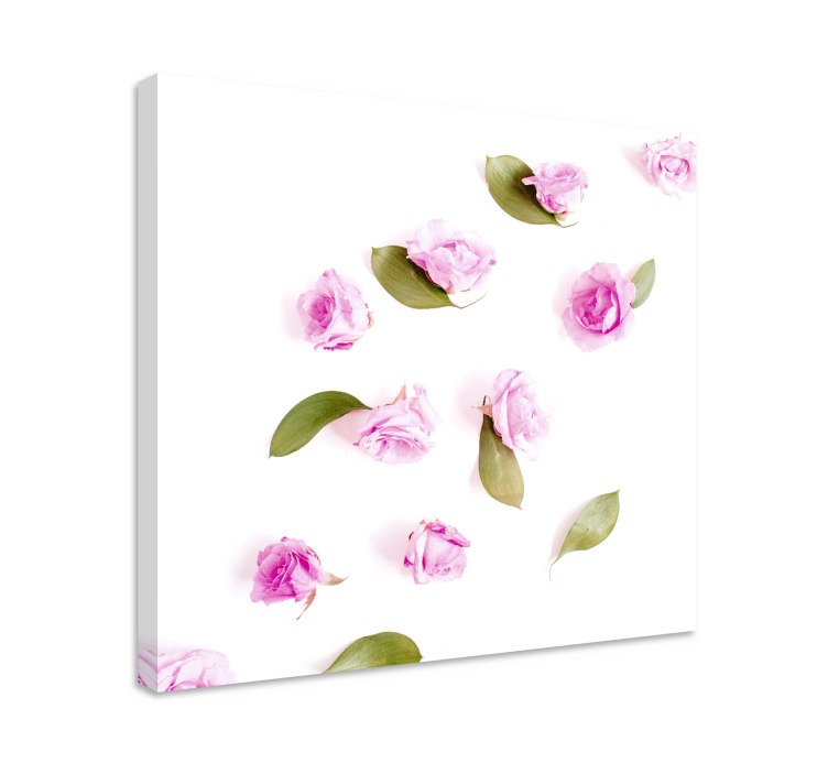 Delicate roze rozen Canvas schilderij bloemen en planten - TenStickers