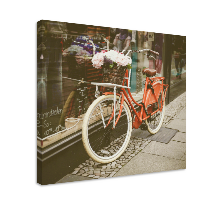 Canvas schilderij landen en steden fiets display - TenStickers
