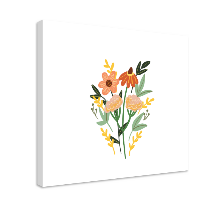 Canvas schilderij bloemen en planten charmant bloemboeket - TenStickers