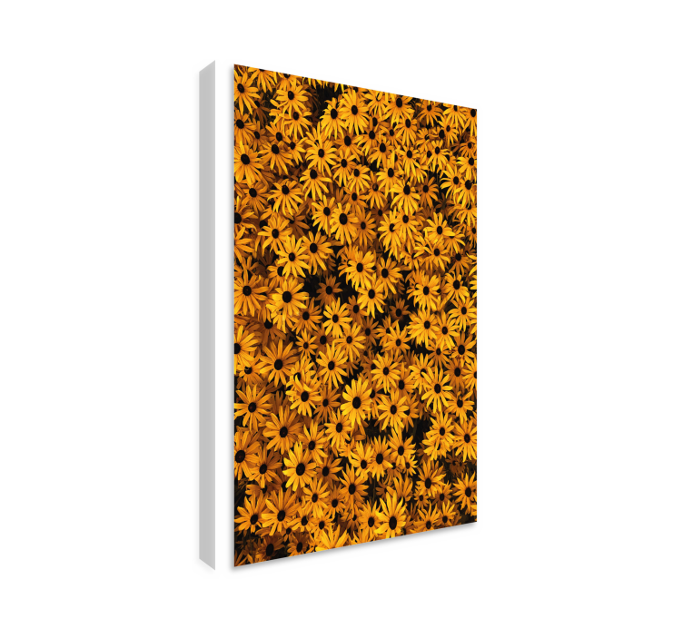 Levendige gele flora Canvas schilderij bloemen en planten - TenStickers