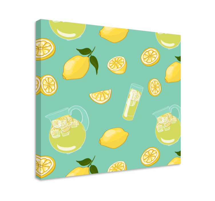 Canvas stilleven en fruit verfrissende limonade afbeelding - TenStickers