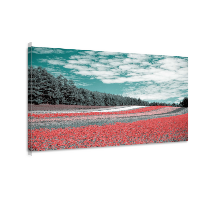 Canvas landschap levendig bloemenveld - TenStickers