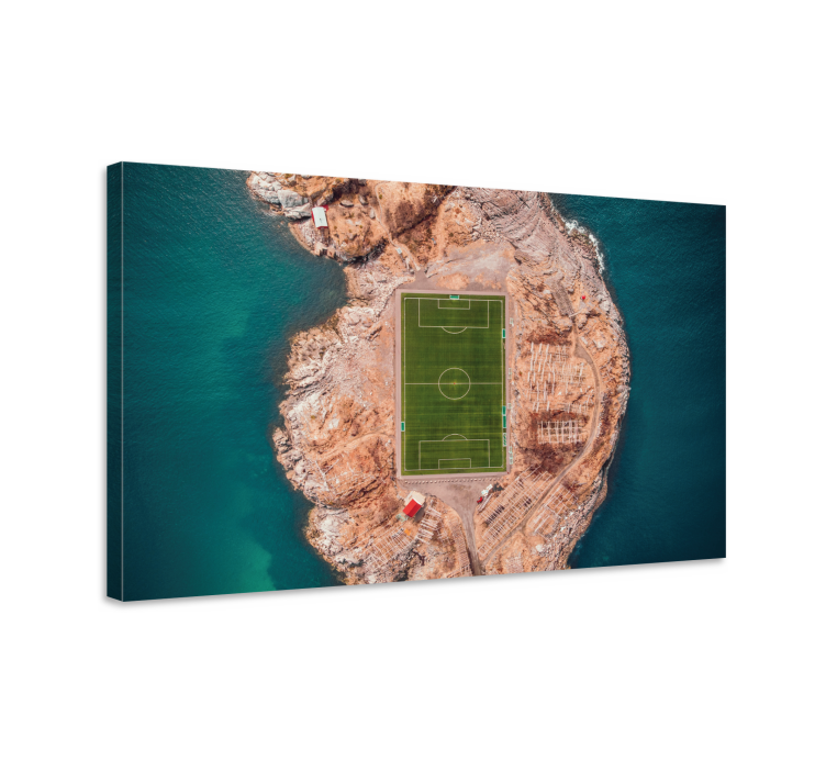 Canvas schilderij sport voetbalveld vanuit de lucht - TenStickers