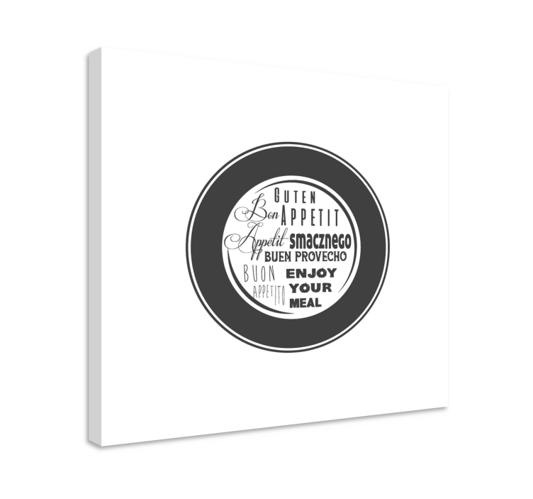 Canvas schilderij tekst geniet van uw maaltijd - TenStickers