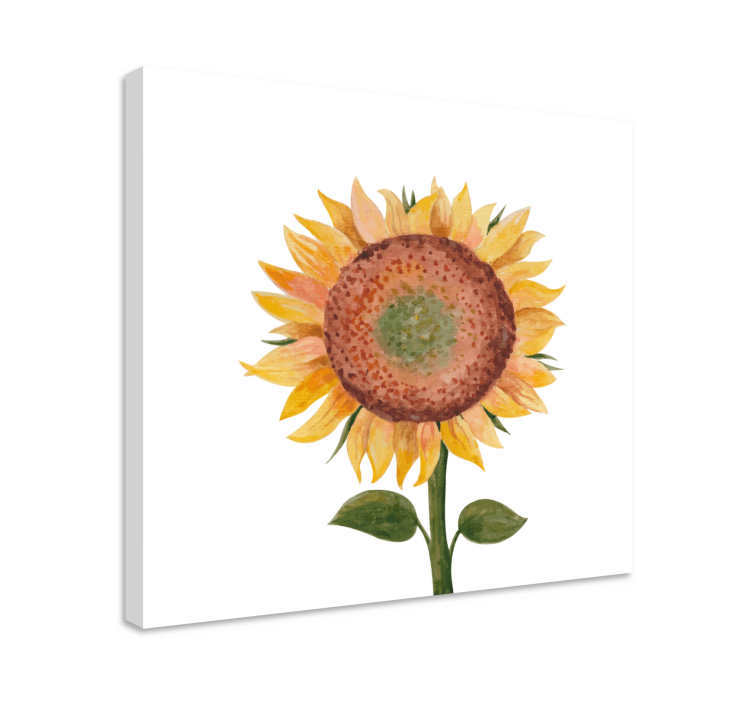 Canvas schilderij bloemen en planten zonnebloem illustratie - TenStickers
