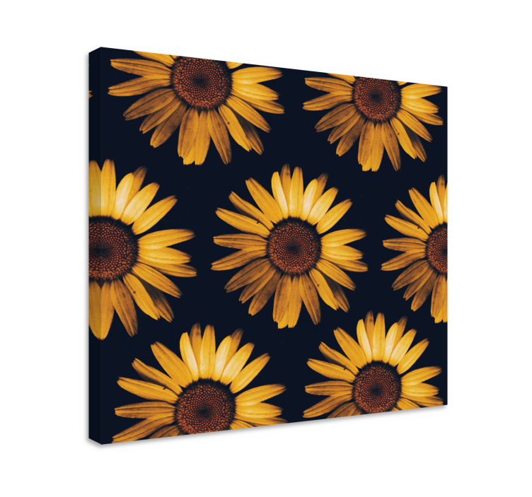 Canvas schilderijen bloemen Gele zonnebloem - TenStickers