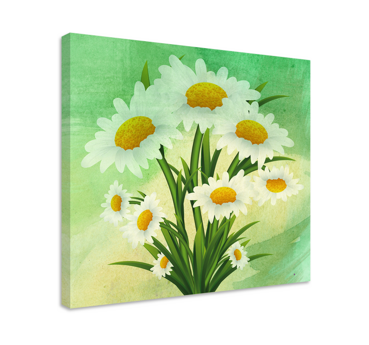Canvas schilderij bloemen en planten daisies boeket - TenStickers