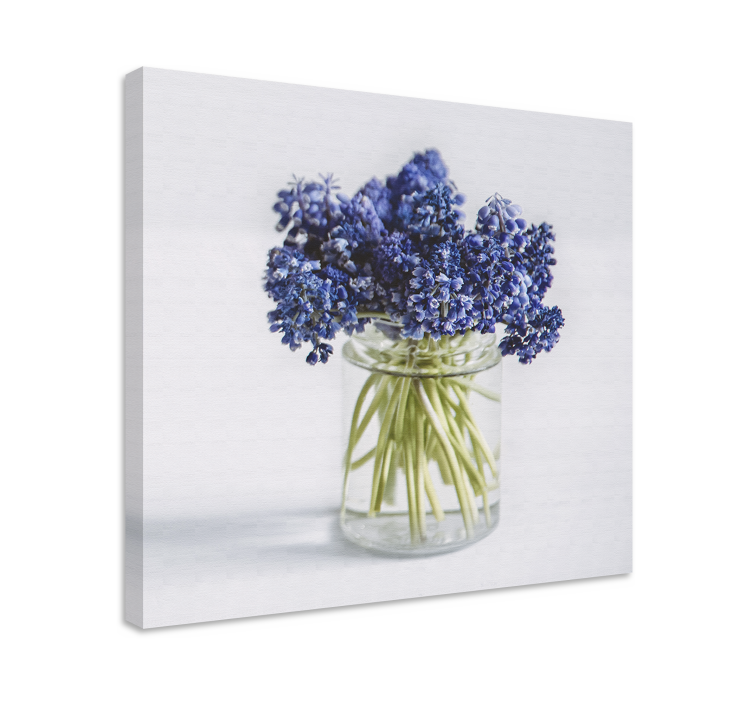 Canvas schilderij bloemen en planten blauwe bloemenboeket - TenStickers