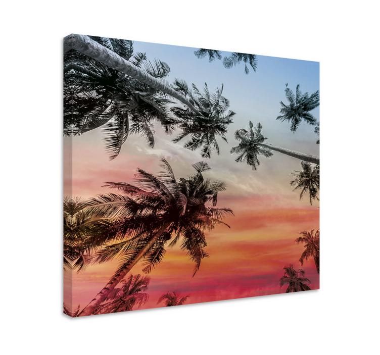 Canvas landschap palmbomen silhouet - TenStickers