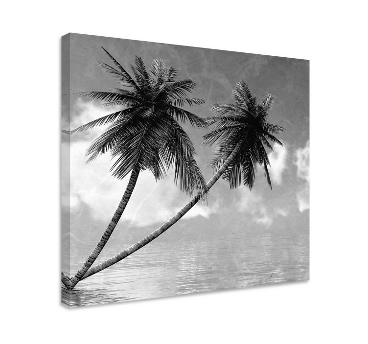 Canvas bomen elegante palm silhouet - TenStickers