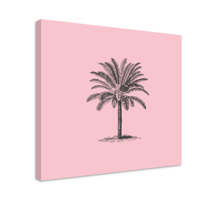 Canvas schilderij eetkamer Roze palmboom ontwerp - TenStickers