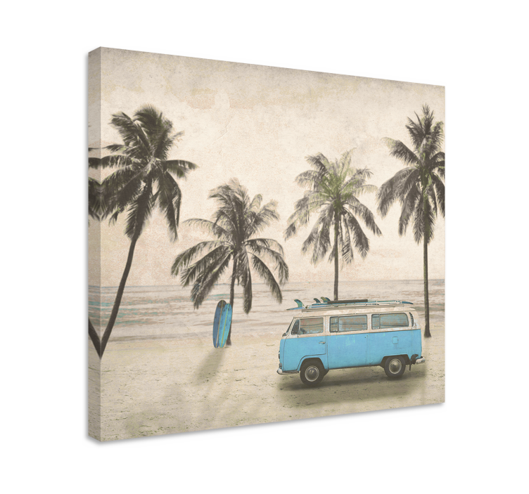 Gepersonaliseerd canvas schilderij vintage surf van - TenStickers