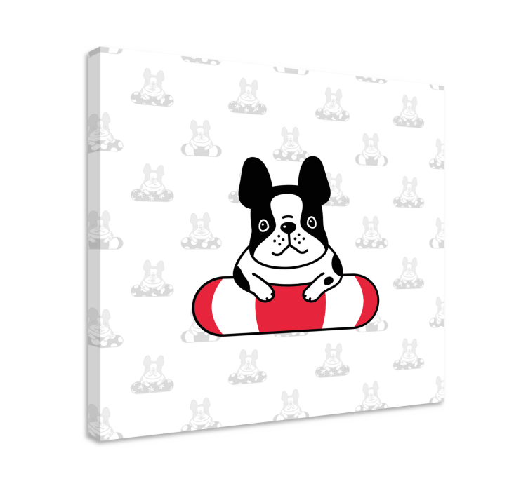Canvas schilderij hond schattige franse bulldog - TenStickers