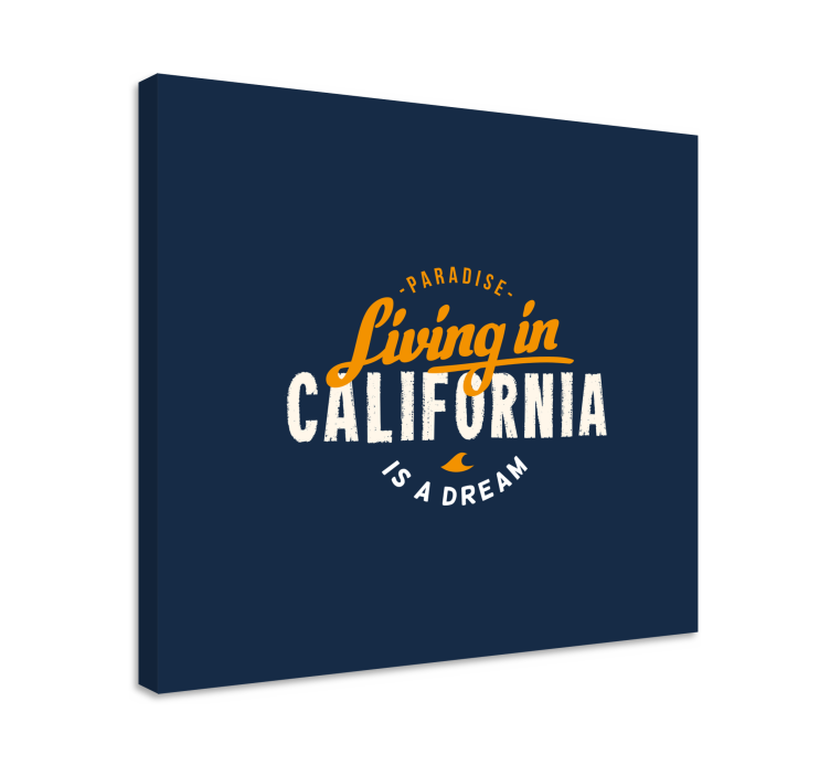Canvas schilderij tekst wonen in californië - TenStickers