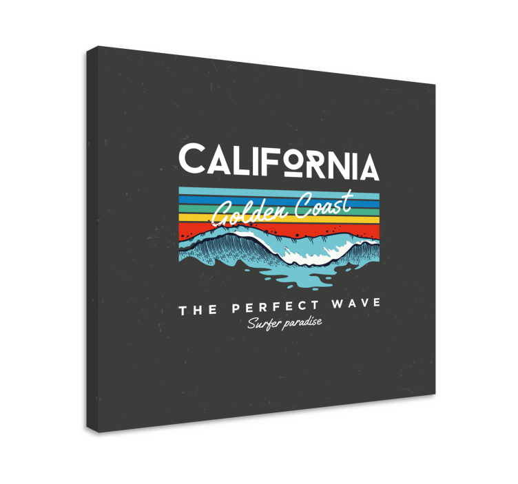 Canvas schilderij landen en steden california surfer waves - TenStickers