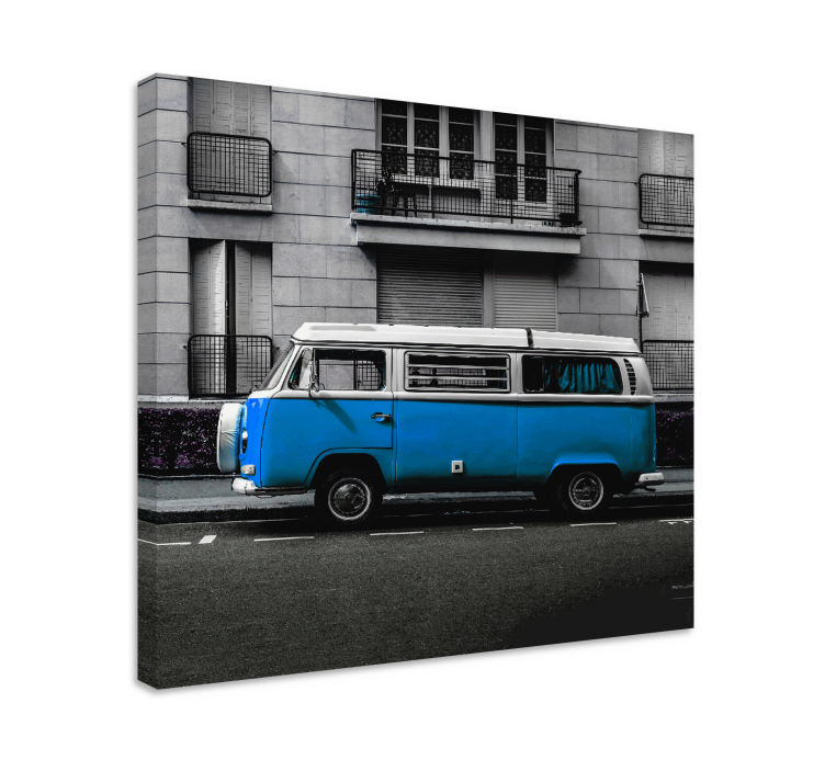 Canvas schilderij landen en steden classic blue van - TenStickers