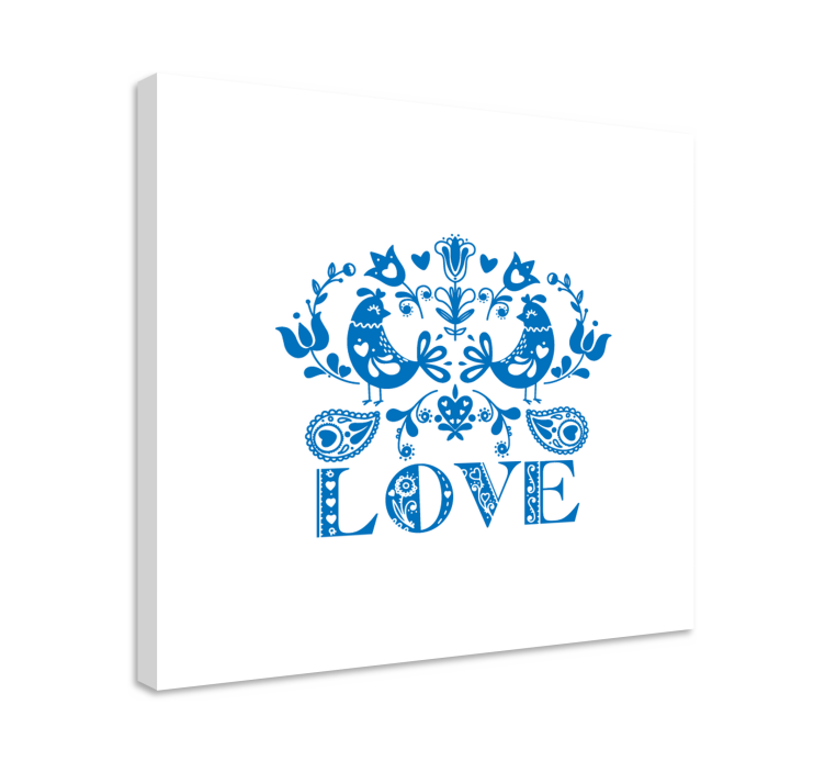 Canvas bomen vogels en bloemontwerp - TenStickers