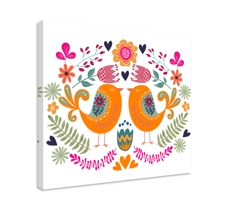 Canvas schilderij vogels love birds ontwerp - TenStickers