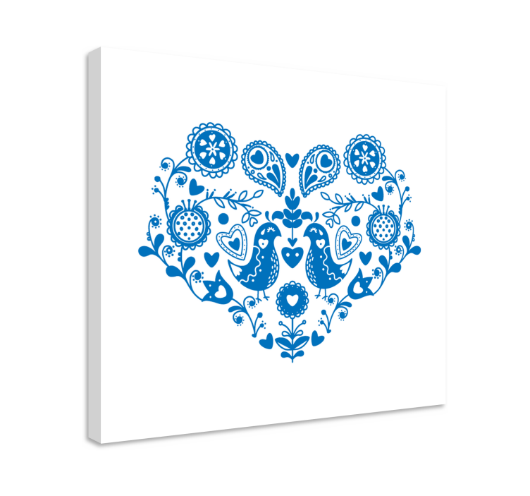 Canvas stilleven en fruit hartpatroon vogels - TenStickers