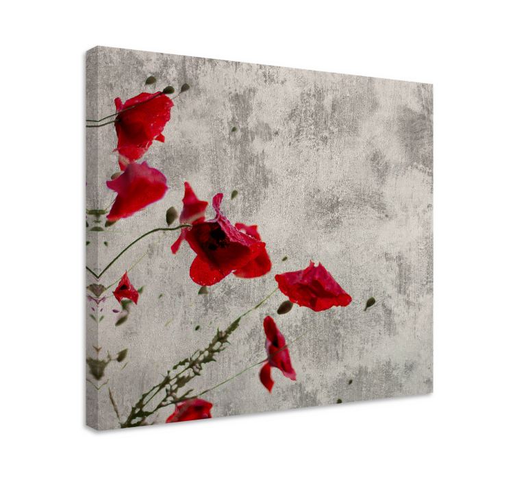 Canvas schilderij bloemen en planten rode klaprozen - TenStickers