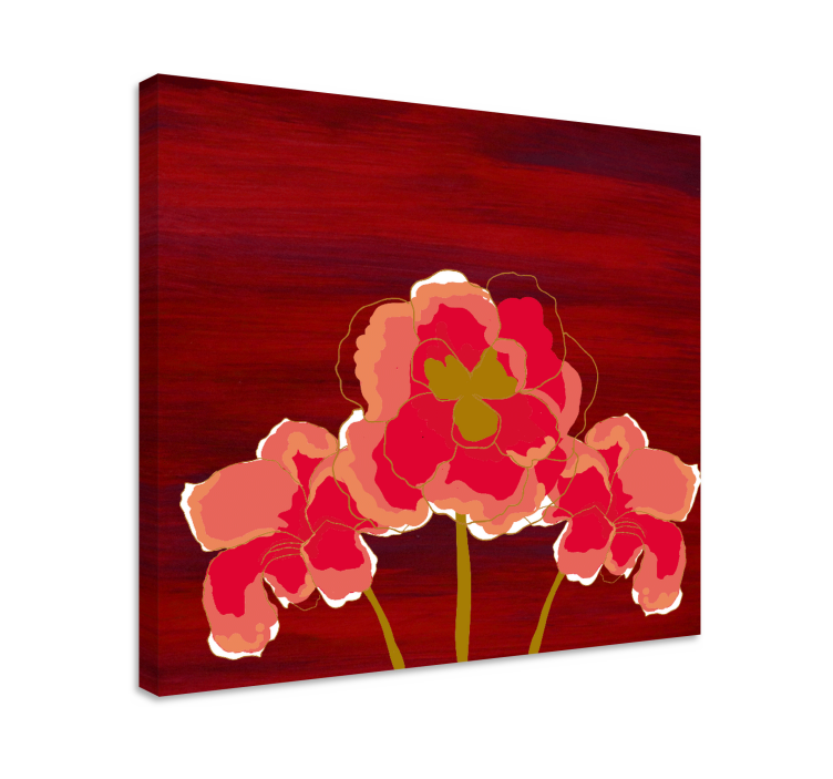 Canvas schilderij bloemen en planten vivid bloemen trio - TenStickers