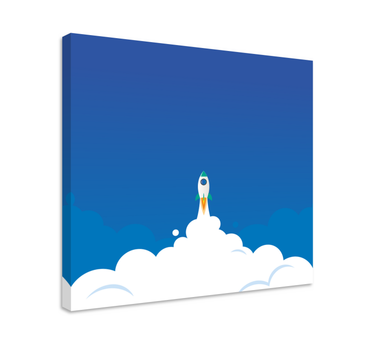 Canvas schilderij dinosaurus ruimtevaart avontuur - TenStickers