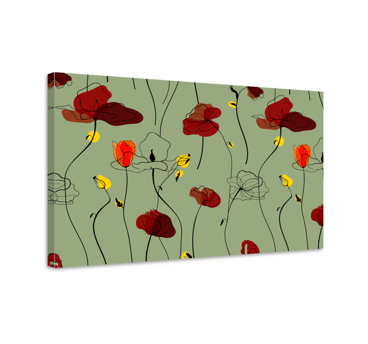 Canvas schilderij bloemen en planten klaprozen motief - TenStickers