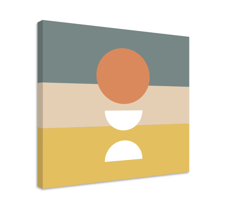 Geometrisch canvas gestreept met cirkel - TenStickers